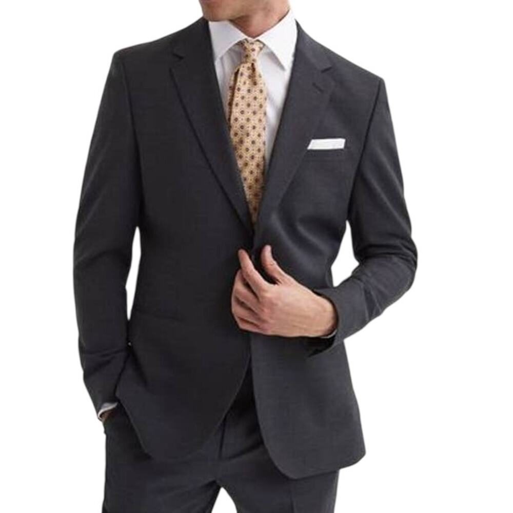 Reiss NWT Hope Modern Fit Travel Blazer Charcoal Size 40 Wool Blend 2 Button